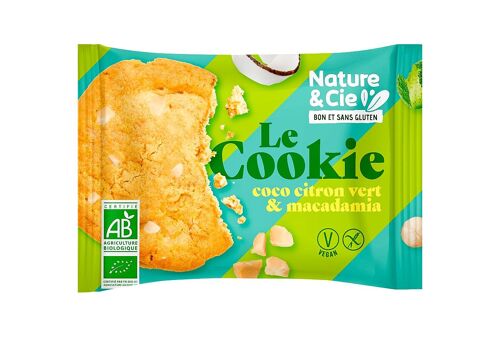 Cookie Coco Citron Vert noix de Macadamia 45g, VEGAN, bio et sans gluten, Nature & Cie