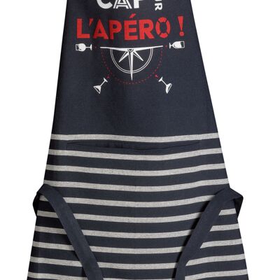 Grembiule da cucina Testa per l'aperitivo riciclato Navy 72 x 90