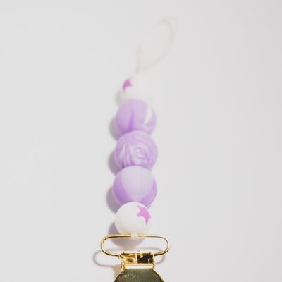 Pacifier clip purple swirl