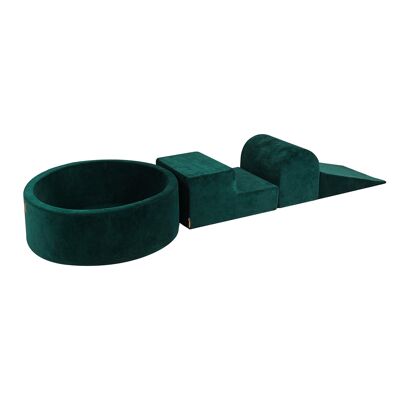 Bloques de escalada de espuma verde oscuro aterciopelada MeowBaby® con piscina de pelotas