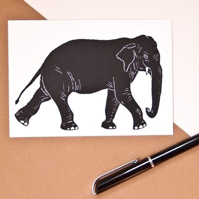 Postkarte | Elefant quer