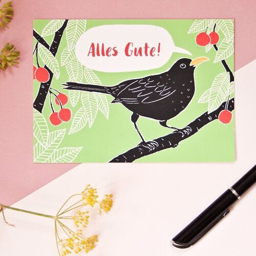 Postkarte | Amsel Alles Gute