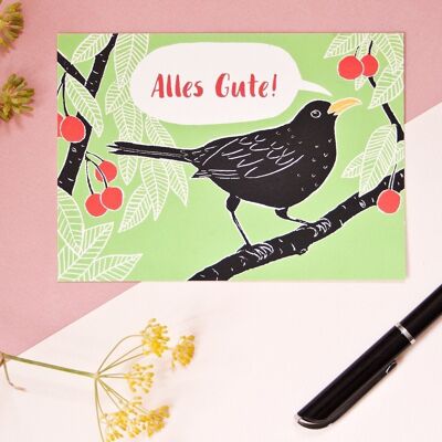 Postcard | Blackbird All the best