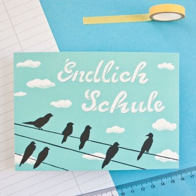 Postkarte Einschulung | Endlich Schule