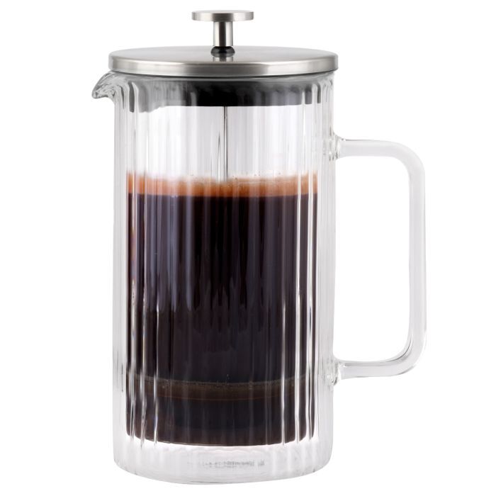 Double wall coffee and tea maker 1000ml matt silver TULIP 0657
