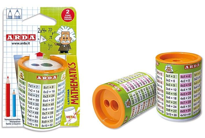 FANCY - Temperamatite lattina decorato "Mathematics" 2 fori