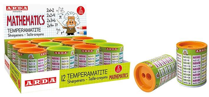 FANCY - Temperamatite lattina decorati "Mathematics" 2 fori