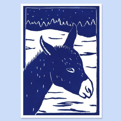 Postcard | Donkey (from lino print)