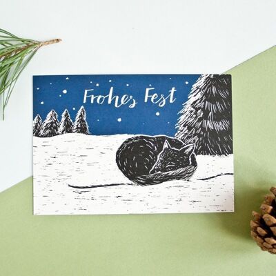 Weihnachtskarte | Fuchs (deutsch)