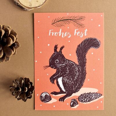 Carte de Noël | écureuil