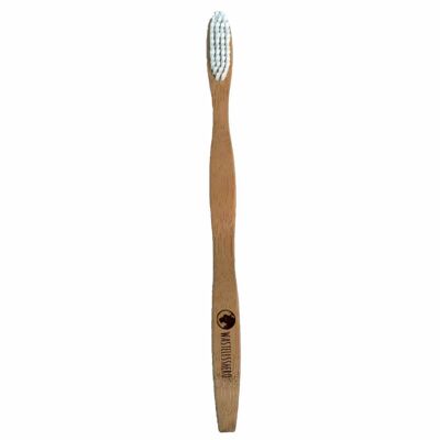 Symbole de globe du monde de brosse à dents en bambou