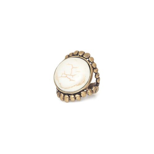 MABUA BEACH  bague ajustable bronze howlite naturel