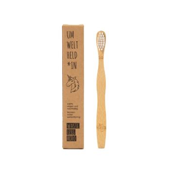 Licorne brosse à dents en bambou pour enfants 1