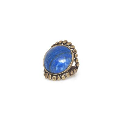 MABUA BEACH adjustable ring bronze lapis lazuli