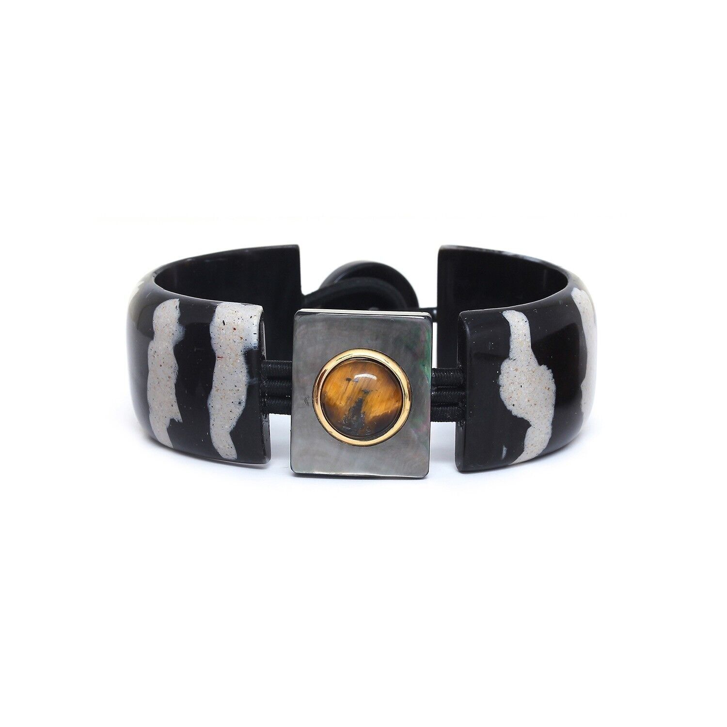 ZEBRA articulated bracelet with button clasp