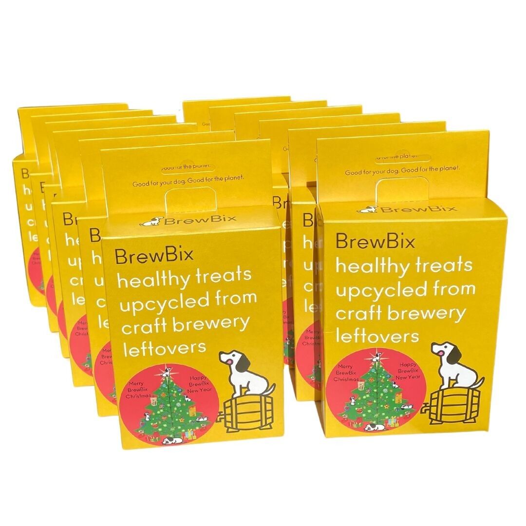 12 x 100g BrewBix Peanut Butter Dog Biscuit Christmas box