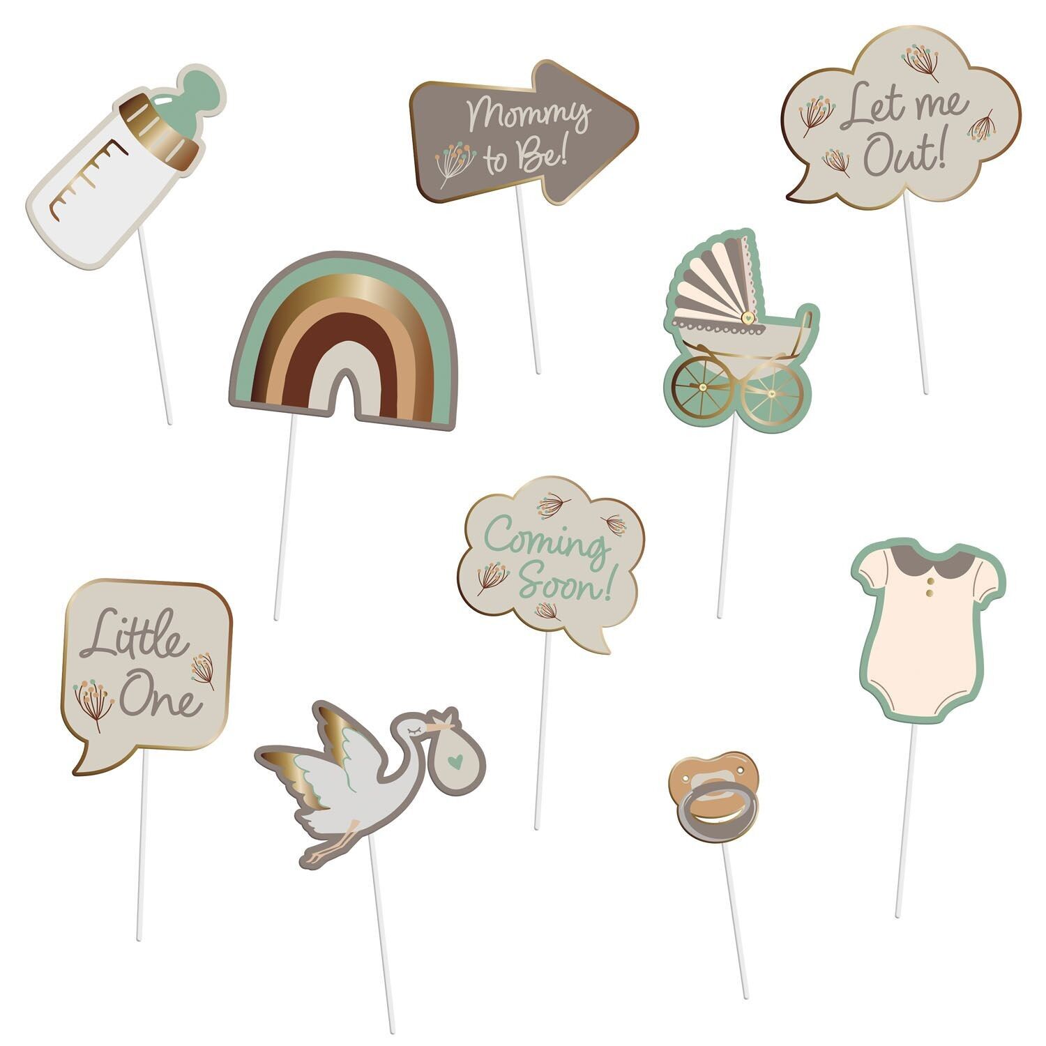 Set Photobooth - Baby Little One in Fiore - 10 pezzi