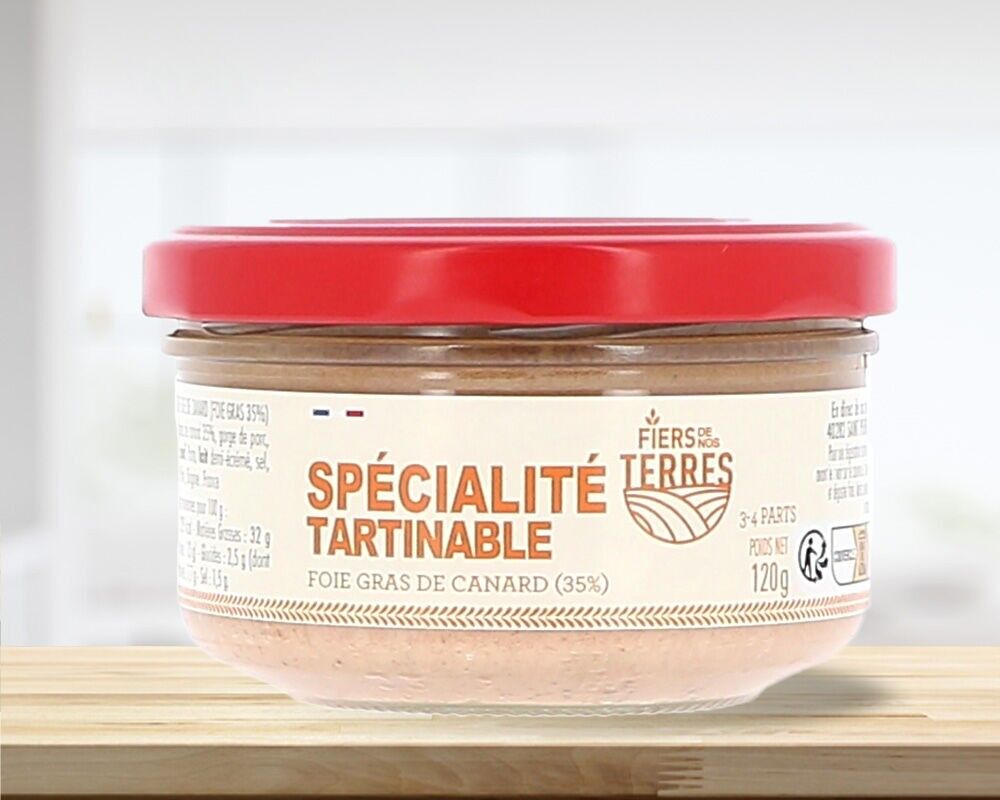 Spreadable specialty duck foie gras 35%, 120g jar