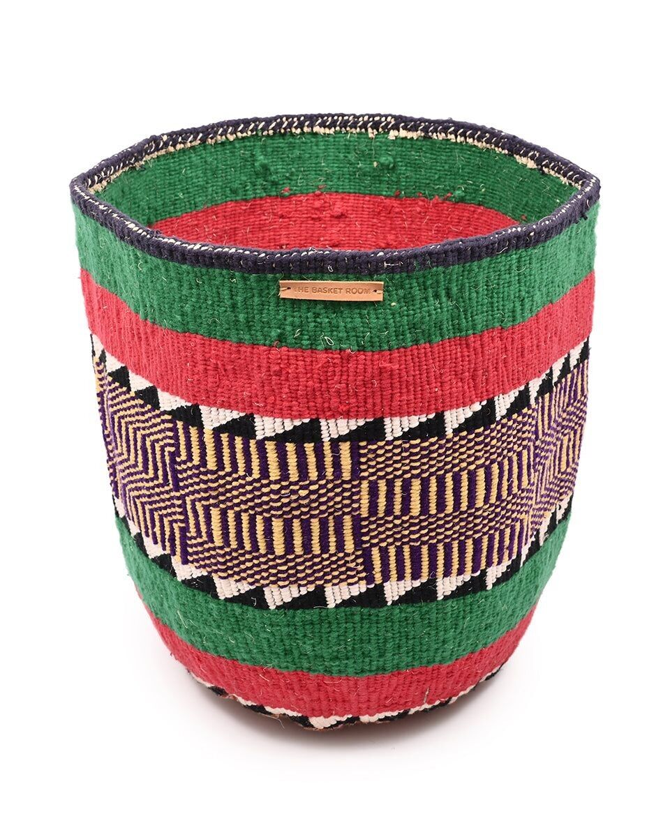 SHANGAZI: Extra Large Green, Red, Purple, orange Wool Basket