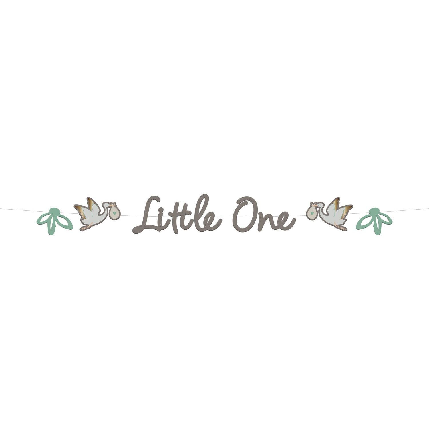 Striscione con lettere - "Little One" - Baby Little One in fiore - 2 metri