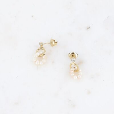 Pendientes colgantes - cristal, perlas de agua dulce