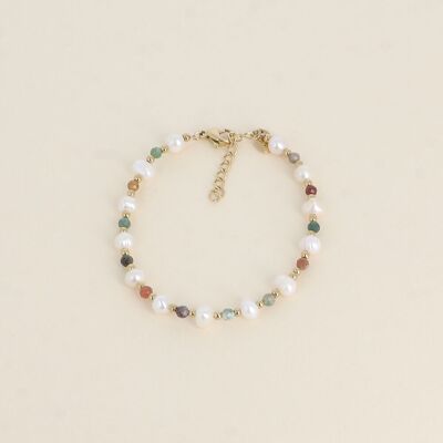 Bracelet - perles d'eau douce et pierres naturelles