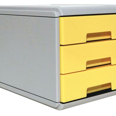 KEEP COLOUR PASTEL - Mini cassettiera 3 cassetti Gialla