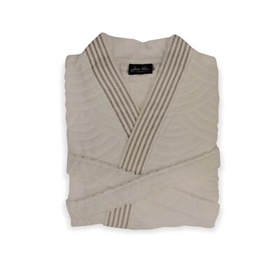 Albornoz Artea Mixto Beige/Negro - 100% Algodón
