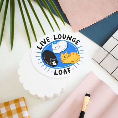 Pegatina de vinilo colorida Live, Lounge, Loaf