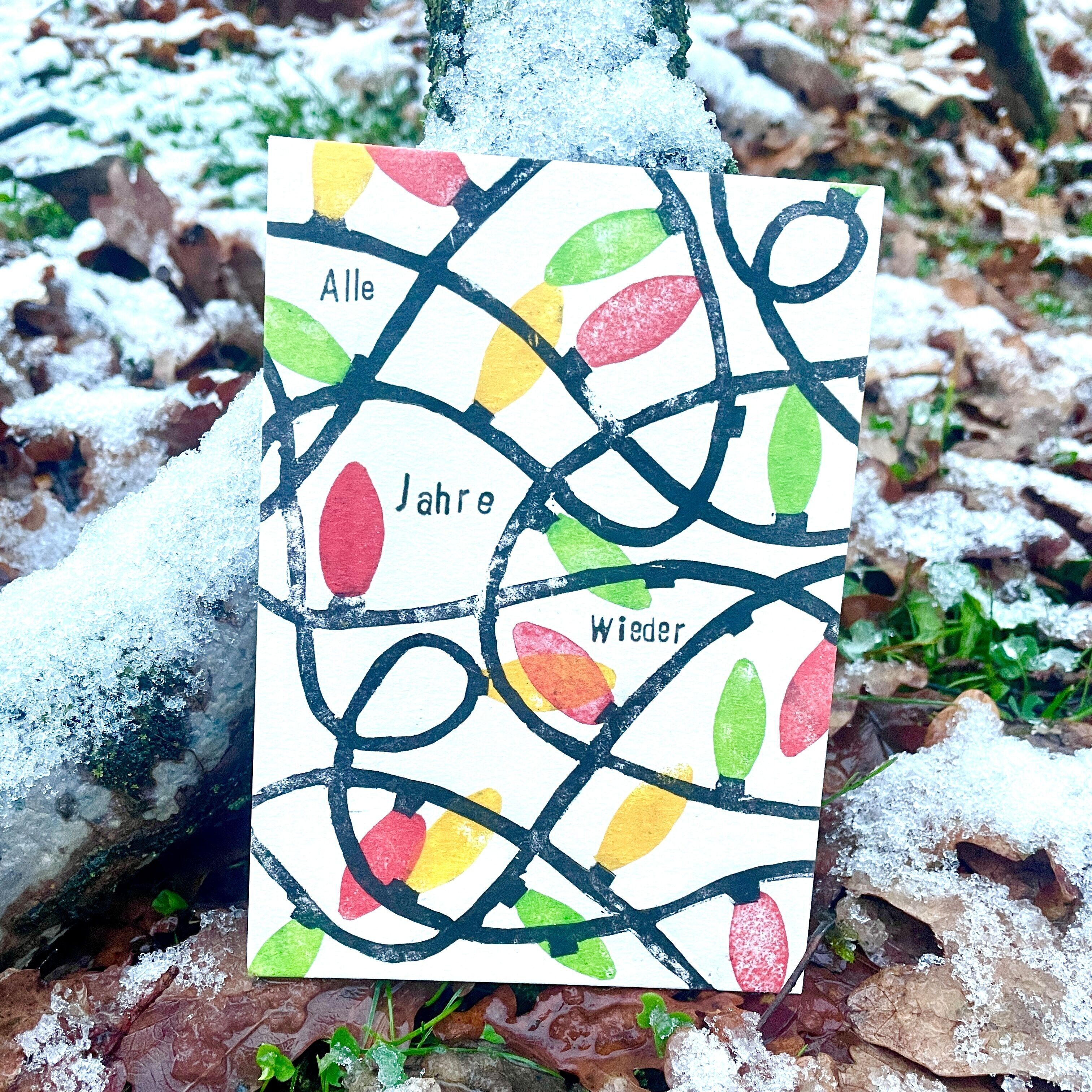 Karte zu Weihnachten "Alle Jahre wieder" Lichterkette