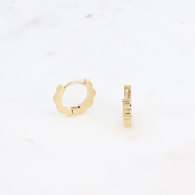Piccoli orecchini a cerchio - anello a forma di fiore