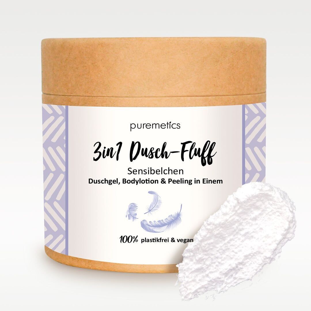 3-in-1 Dusch-Fluff mit Zuckerpeeling "Sensibelchen"