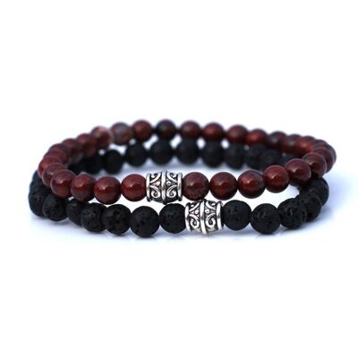 Set base Pietra lavica x Agata rossa