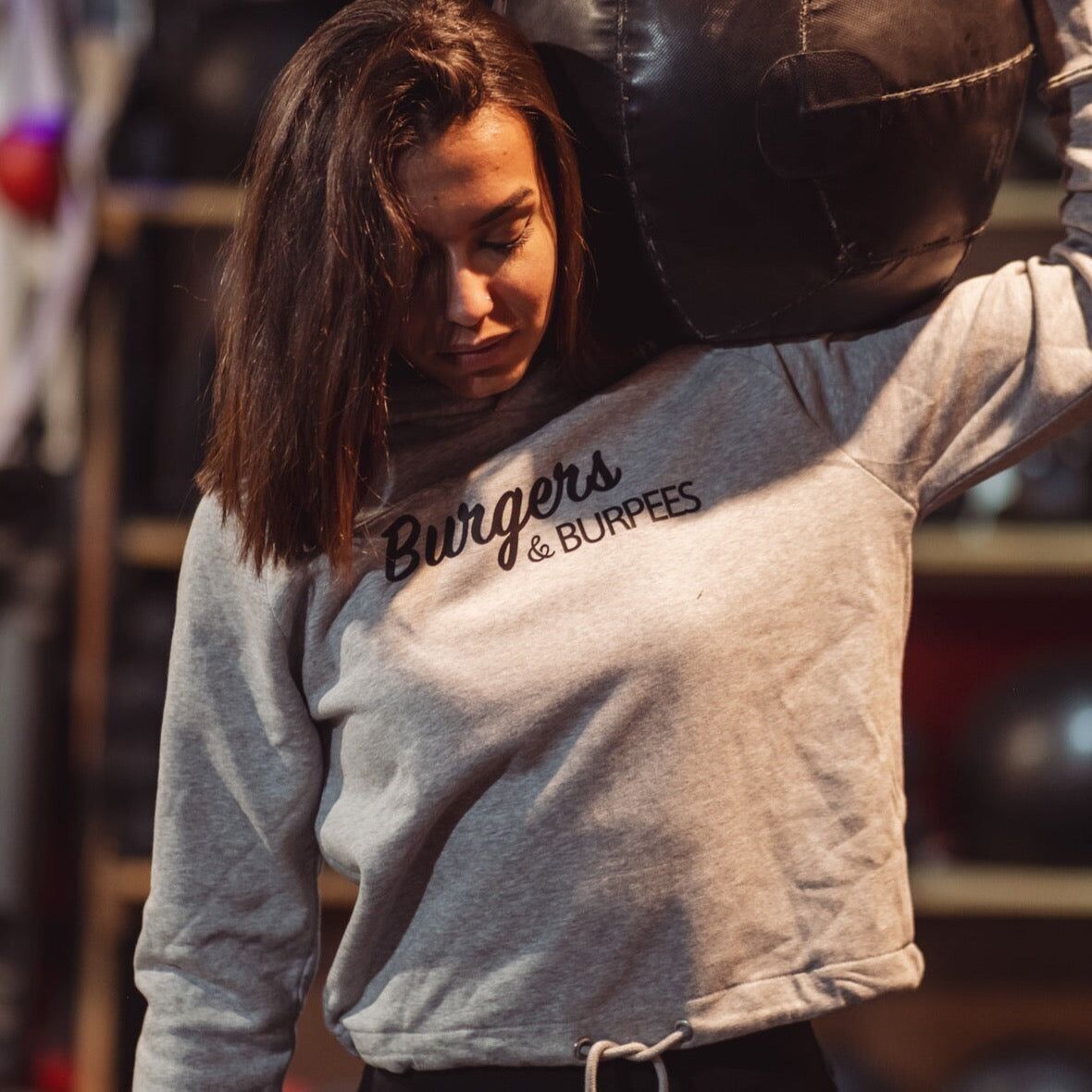 CROP SWEATSHIRT - BURGERS & BURPEES