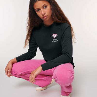 SUDADERA MUJER NEGRA CORAZÓN SISTER D’AMOUR