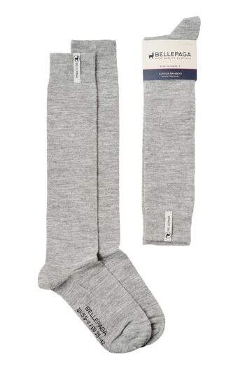 Chaussettes Sami Haute Gris Clair 3