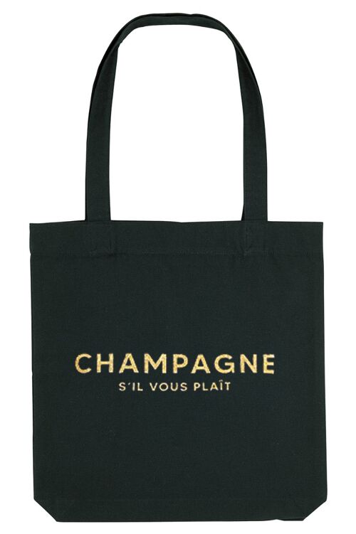 Tote Bag - Champagne S'il vous plaît - Noir  -  Glitter