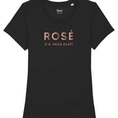 Camiseta para mujer - Pink Please - Negra - Rose Gold