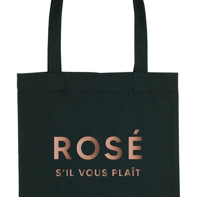 Tote Bag - Rosé Please - Negro - Oro rosa