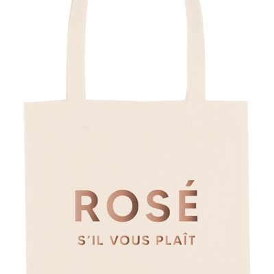 Tote Bag - Rosé S'il vous plaît - Ecru - Or Rose