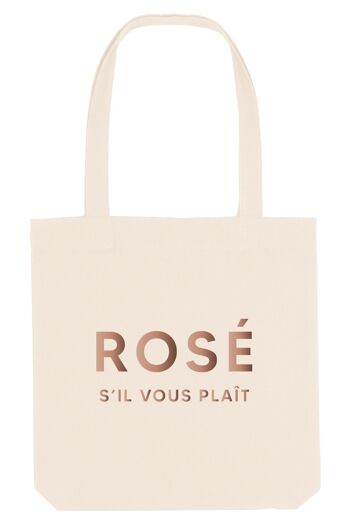 Tote Bag - Rosé S'il vous plaît - Ecru - Or Rose