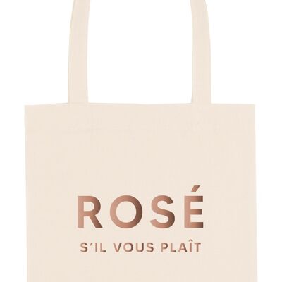 Tote Bag - Rosé Please - Ecru - Rose Gold