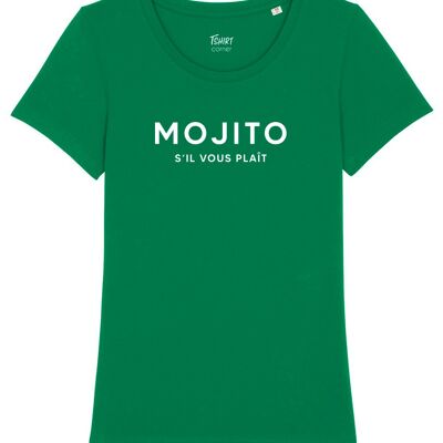 T-Shirt Femme - Mojito S'il vous plaît - Vert - Velours Blanc