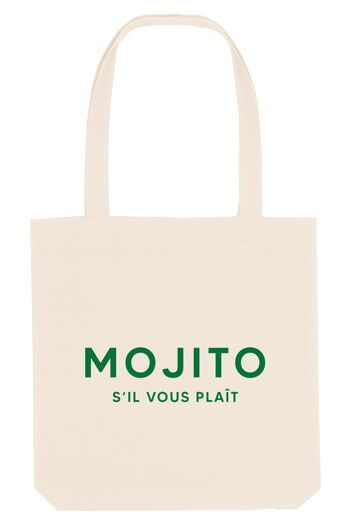 Tote Bag - Mojito S'il vous plaît - Ecru - Velours Vert