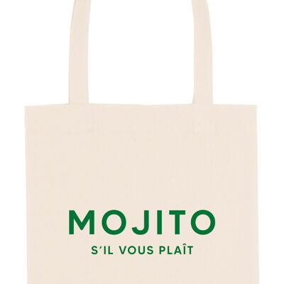 Tote Bag - Mojito Please - Ecru - Green Velvet