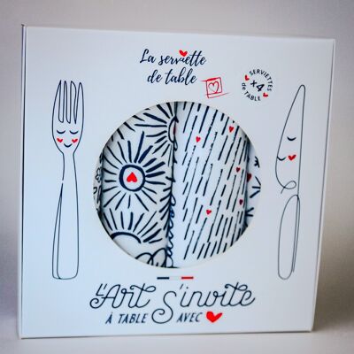 Coffret de 4 serviettes de table "Les 4 saisons"