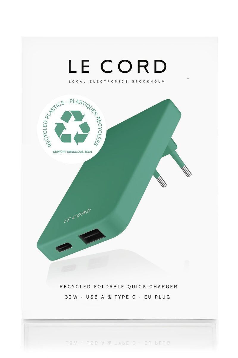 Cargador de pared reciclado Pale Pine ReCharger de 30 W PD