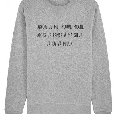 Sweat Homme- Parfois Moche Soeur - Gris