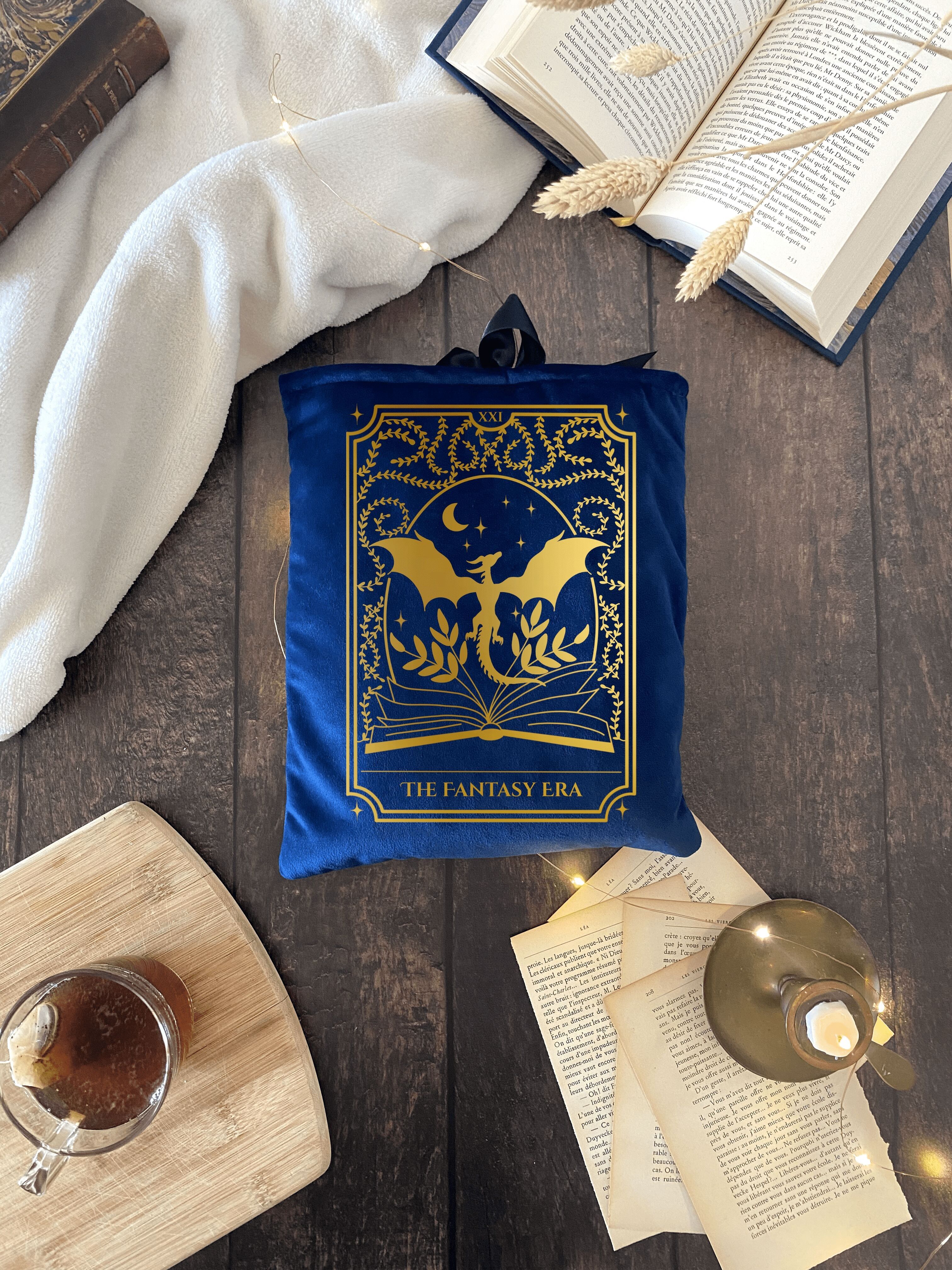 The Fantasy Era - Estuche para libros "Clásico" - Azul/Oro