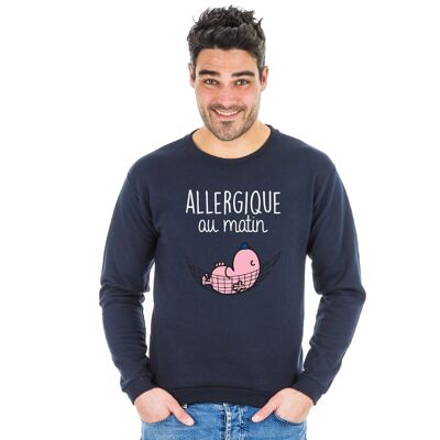 FELPA BLU MARINO PER UOMO ALLERGICO AL MATTINO